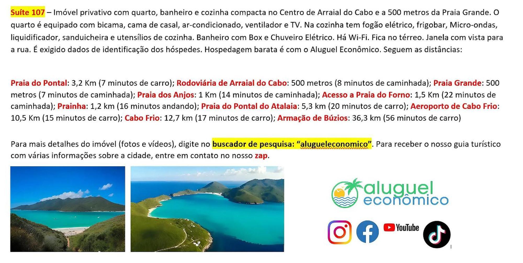 Arraial Do Cabo - Brisas Do Farol - Aluguel Economico Apartment ภายนอก รูปภาพ
